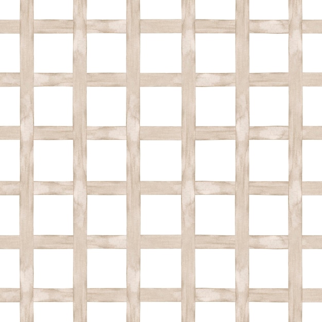 Foto reticolo di colore marrone a scacchi senza giunte dell'acquerello. isolato su sfondo bianco.