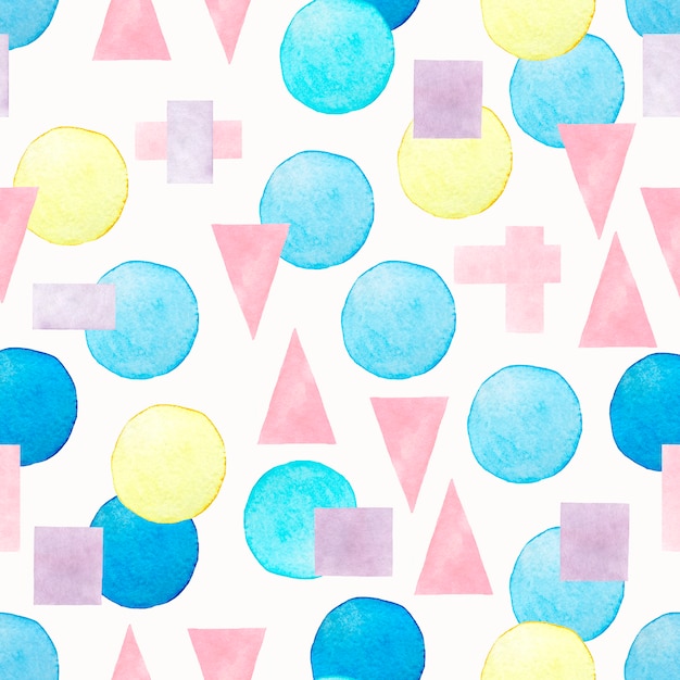 Watercolor seamless colorful abstract pattern. 