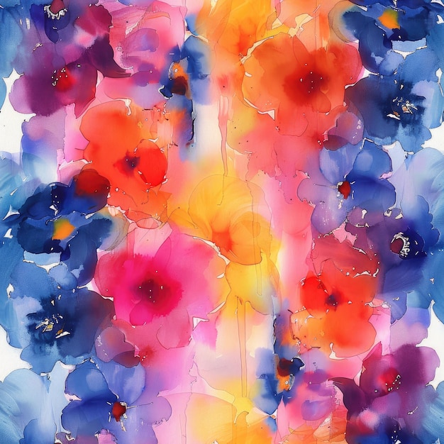 Watercolor seamless designs pattern backgrounds