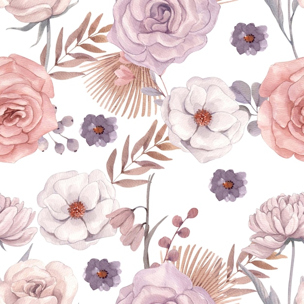 Watercolor seamless Flower Pattern Fabric fashion