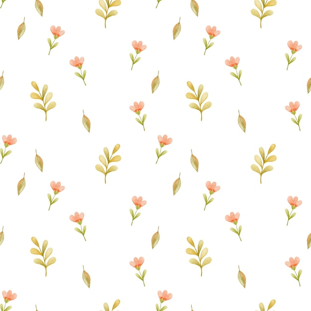 Watercolor seamless pattern. Autumn background.