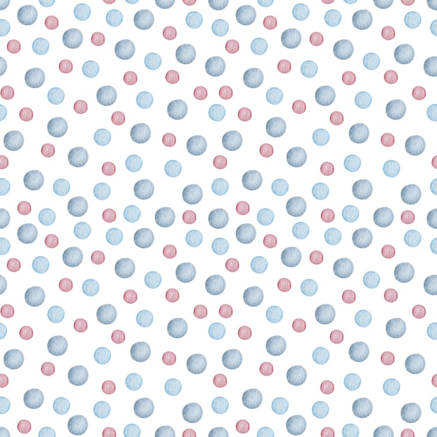 Photo watercolor seamless pattern colored bubbles in folk art