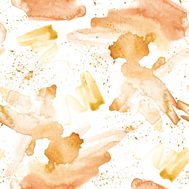 Акварель бесшовный узор золотой абстрактный фон Подводный мир ручной рисунок печать Летние обои открытки упаковочная ткань дизайн текстильная оберточная бумага