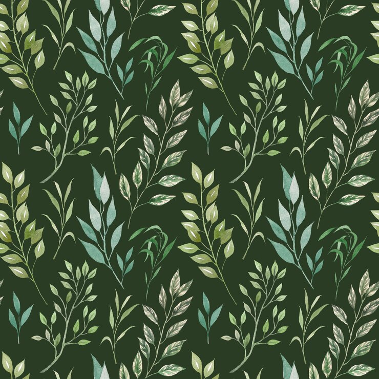 Photo watercolor seamless pattern of green herbs and leaves ideal for designer decoration illustration of plants greenery