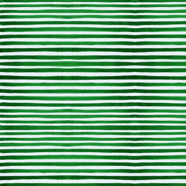 水彩のシームレスなパターンの緑のストライプ