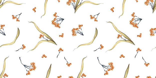 森のリンデンの木の要素の水彩画のシームレスなパターンイラストは、白い背景の葉