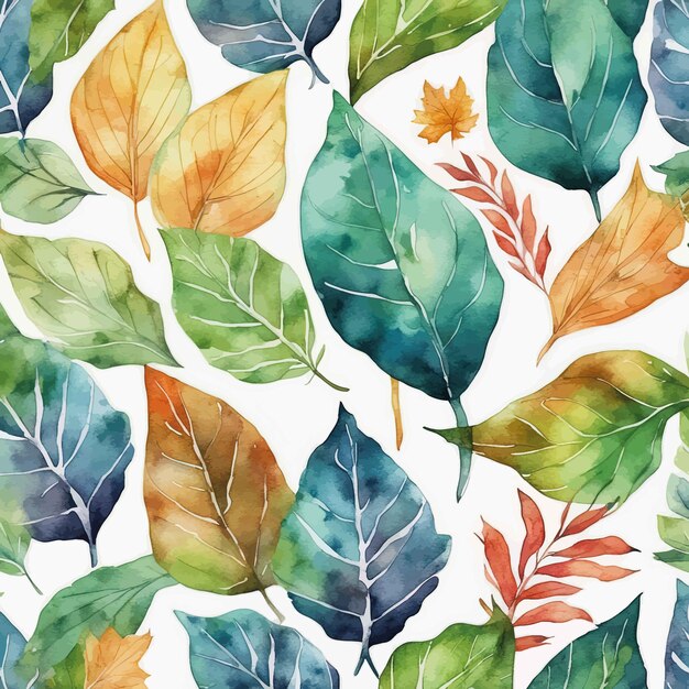 watercolor seamless pattern with autumn leaveswatercolor seamless pattern with autumn leavesseamless