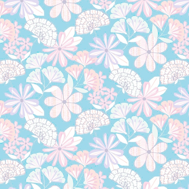 Photo watercolor seamless pattern with flowers