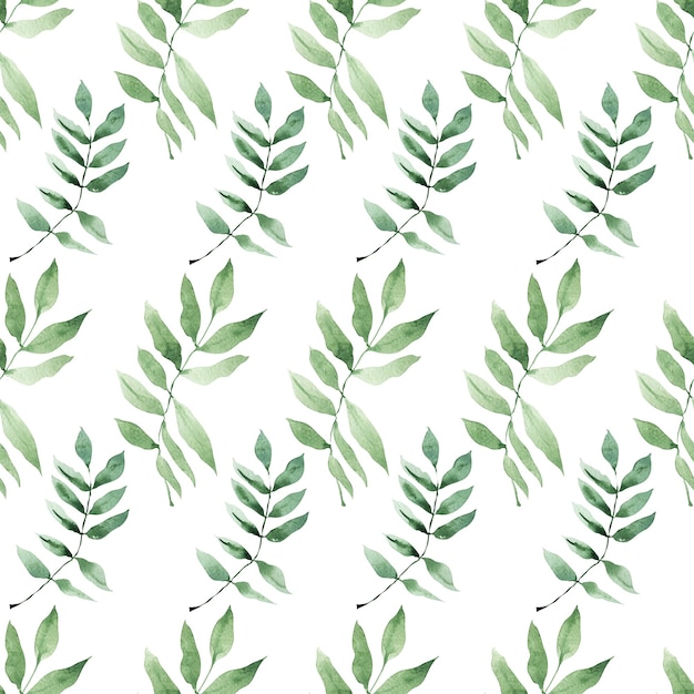 Watercolor seamless pattern with lemons green branches and abstract spots