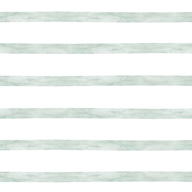 Photo watercolor seamless pattern with mint strips. isolated on white background.