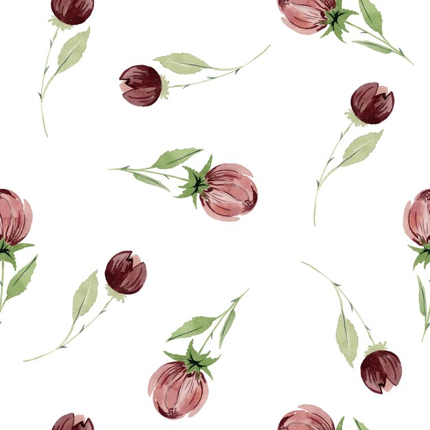 Watercolor seamless pattern with roses