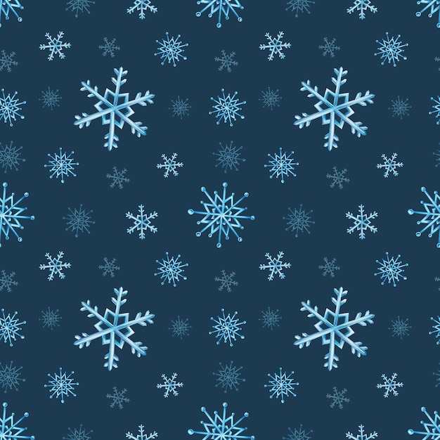 雪の結晶の水彩シームレス パターン分離の背景に手描きデザイナーの装飾はがき包装紙スクラップブッキング カバー招待状ポスターとテキスタイル