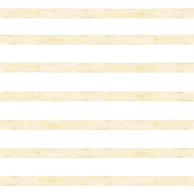 Watercolor seamless pattern with yellow strips. Isolated on white background.