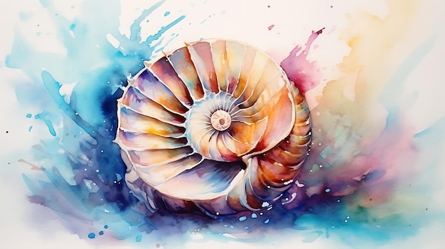 Watercolor seashell