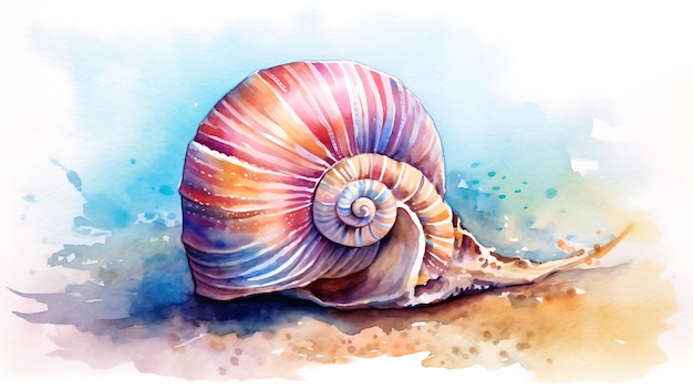 Watercolor seashell