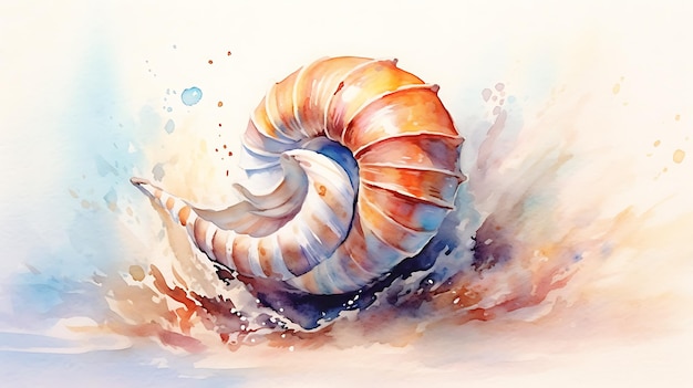 Watercolor seashell