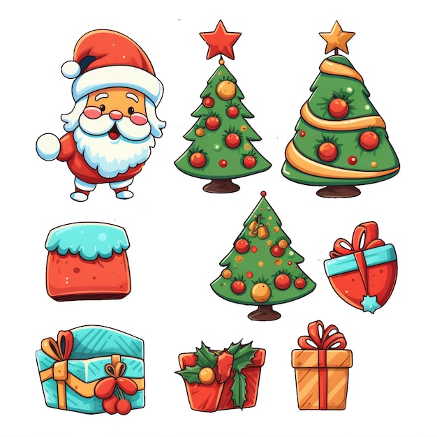 Photo watercolor set christmas clipart decoration hand draw isolated background