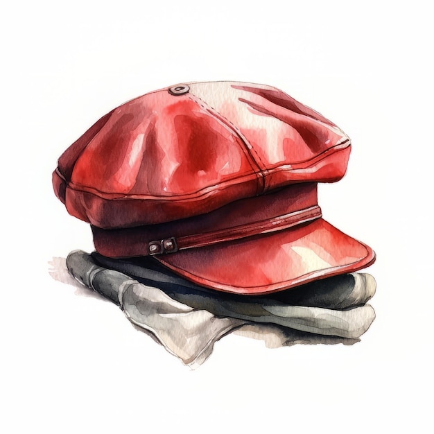 Watercolor sketch of a cap