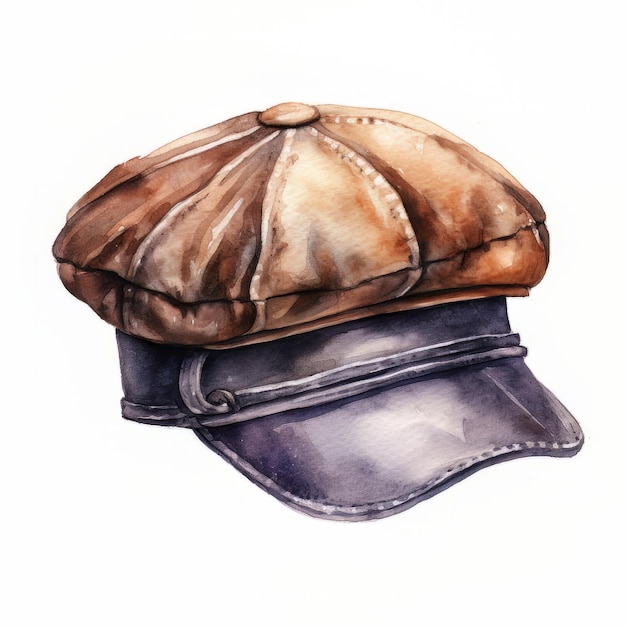 Watercolor sketch of a cap