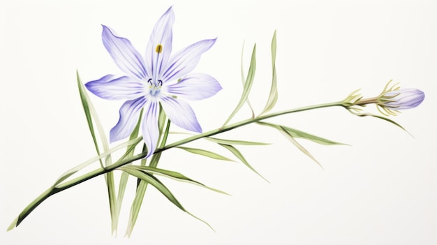 Watercolor Sketch of Wahlenbergia Marginata AI Generated