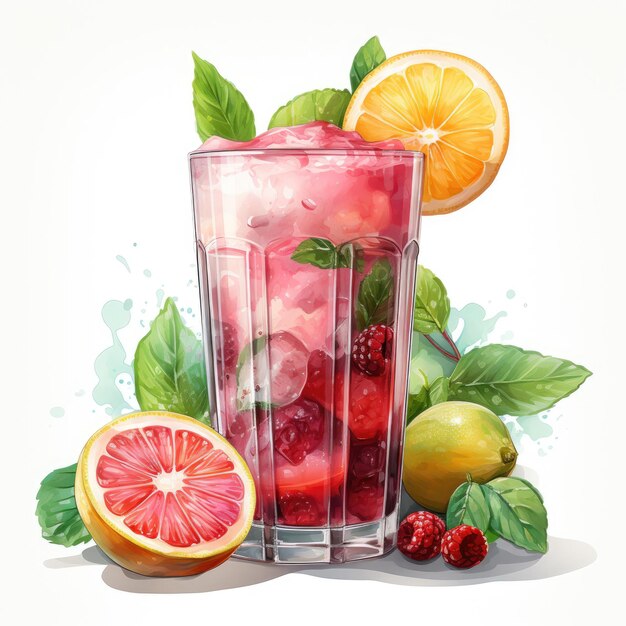 watercolor Smoothie clipart Generative Ai