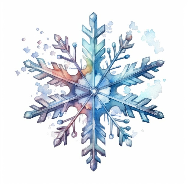 watercolor snowflake ice sticker