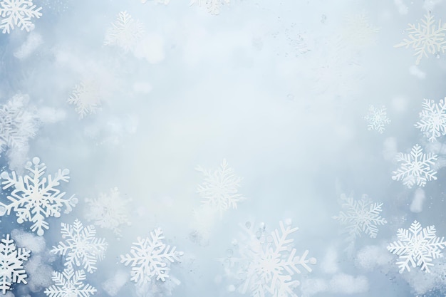 写真 水彩の雪花と霜