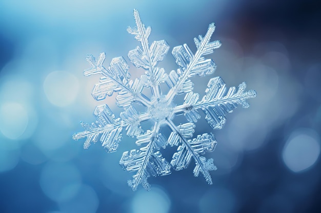 写真 水彩の雪花と凍り