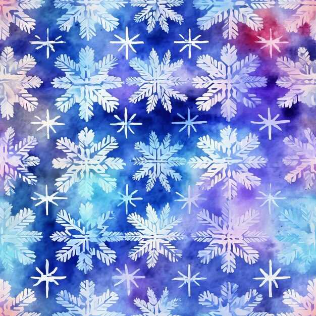 Photo watercolor snowflakes and frost