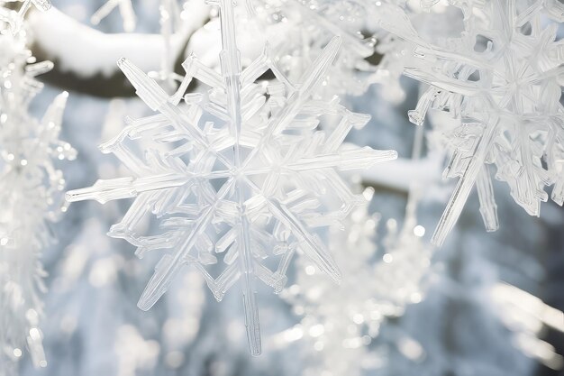 Foto acquerelli fiocchi di neve e ghiaccio