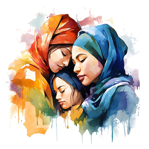 Watercolor of Solidarity Portraying People Fro Creative Ideas Design Concept Human Right Day