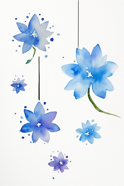 Watercolor splash ink blue background image beautiful color paint smudge effect simple background