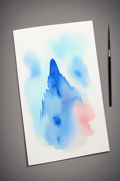 Watercolor splash ink blue background image beautiful color paint smudge effect simple background