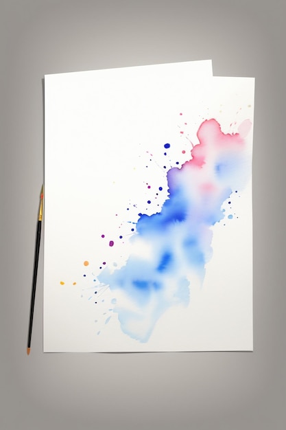 Watercolor splash ink blue background image beautiful color paint smudge effect simple background