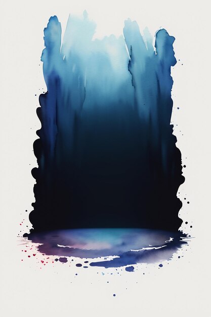 Watercolor splash ink blue background image beautiful color paint smudge effect simple background