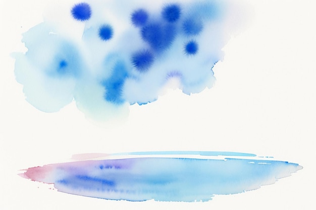 写真 水彩スプラッシュインク青い背景画像美しいカラーペイント汚れ効果シンプルな背景