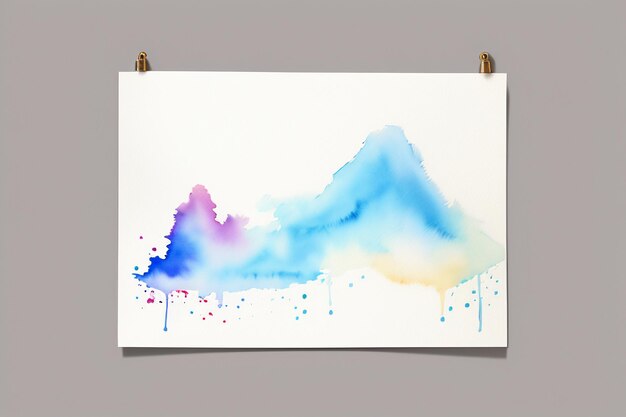 Watercolor splash ink blue background image beautiful color paint smudge effect simple background