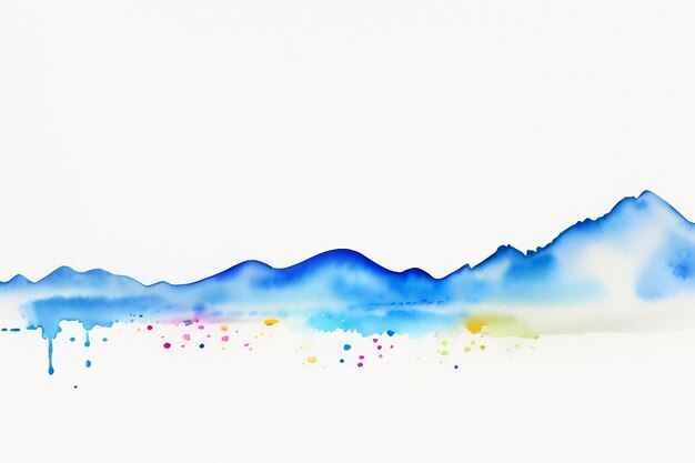 Watercolor splash ink blue background image beautiful color paint smudge effect simple background