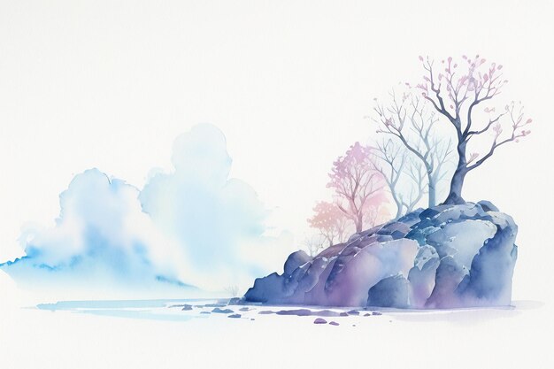 Watercolor splash ink blue background image beautiful color paint smudge effect simple background