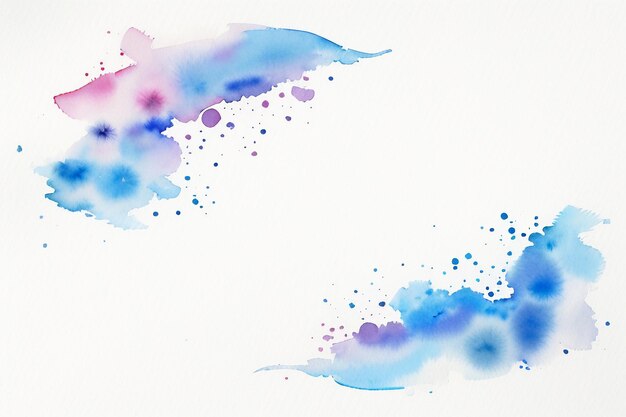 Watercolor splash ink blue background image beautiful color paint smudge effect simple background