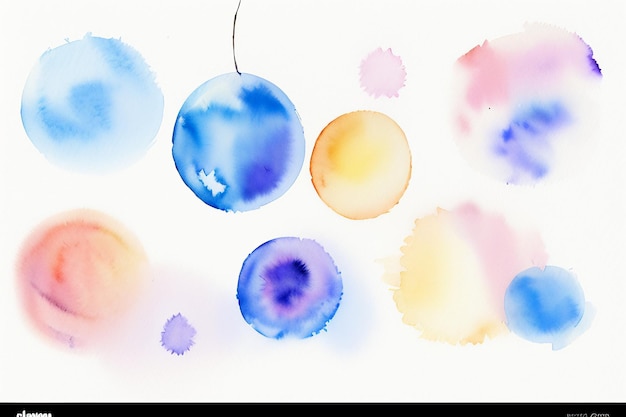 水彩スプラッシュインク青い背景画像美しいカラーペイント汚れ効果シンプルな背景