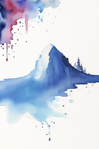 Watercolor splash ink blue background image beautiful color paint smudge effect simple background