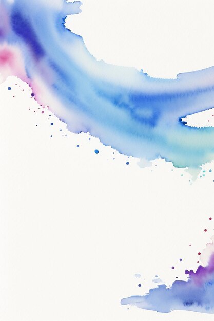 Watercolor splash ink blue background image beautiful color paint smudge effect simple background