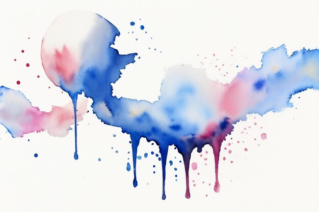 Watercolor splash ink blue background image beautiful color paint smudge effect simple background