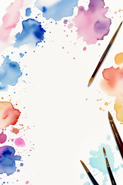 Watercolor splash ink blue background image beautiful color paint smudge effect simple background