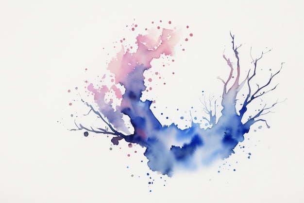 Photo watercolor splash ink blue background image beautiful color paint smudge effect simple background