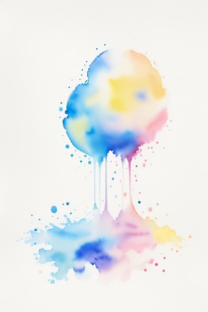 Watercolor splash ink blue background image beautiful color paint smudge effect simple background