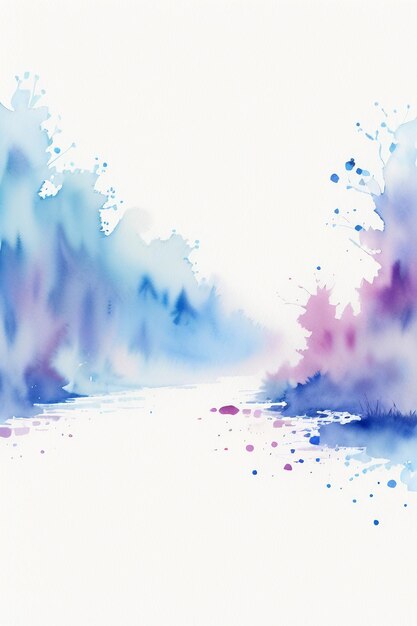 사진 수채화 스플래시 잉크 파란색 배경 이미지 아름다운 색상 페인트 얼룩 효과 간단한 배경
