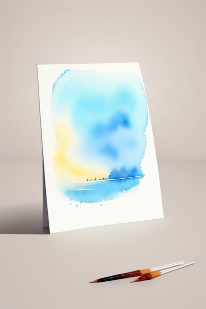 Watercolor splash ink blue background image beautiful color paint smudge effect simple background