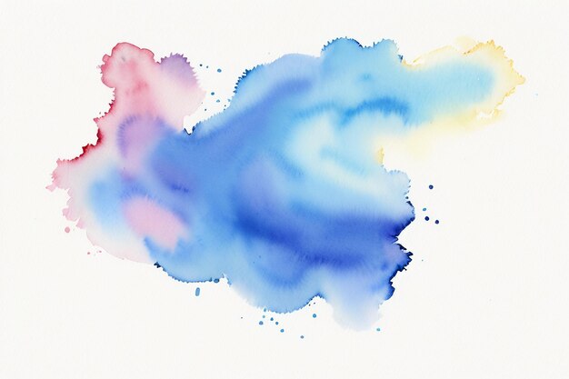 Watercolor splash ink blue background image beautiful color paint smudge effect simple background